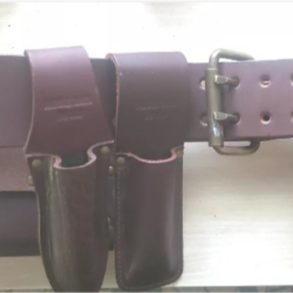 Vintage Saddle Mate Full Grain Leather Utility Tool Belt with 6 Attachments
